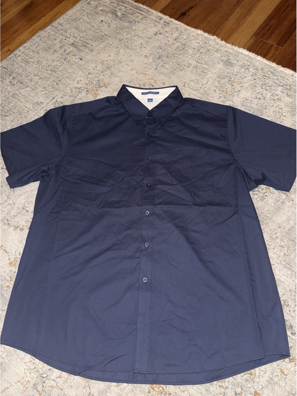 Port Authority S508 Men's 2XL Navy Short Sleeve Button Down Work Shirt